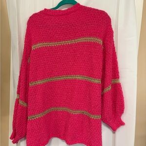 Fantastic Fawn Pink Sweater with Gold Stripes